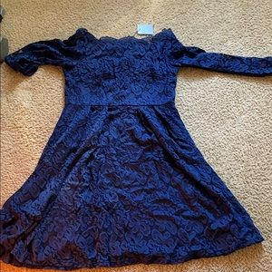 BLUE LACE DRESS NEVER WORN.